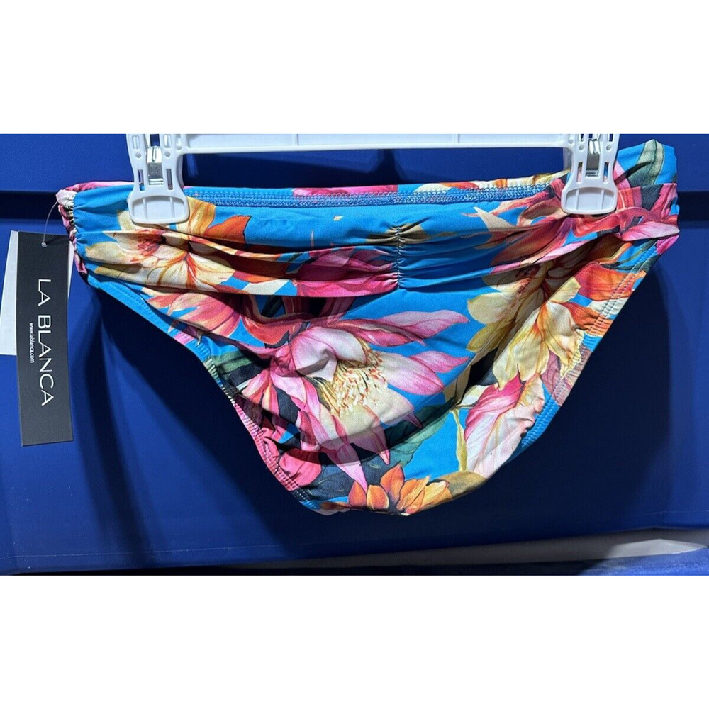 La Blanca Women's Standard Shirred Band Hipster Bikini Swimsuit Bottom 8 - Picture 3 of 3